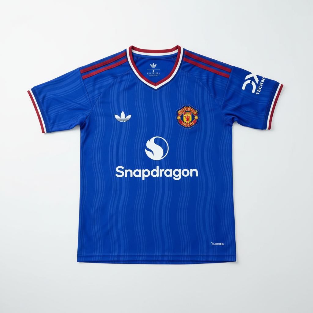 Man United Away Jersey Front – Professional Flat Lay