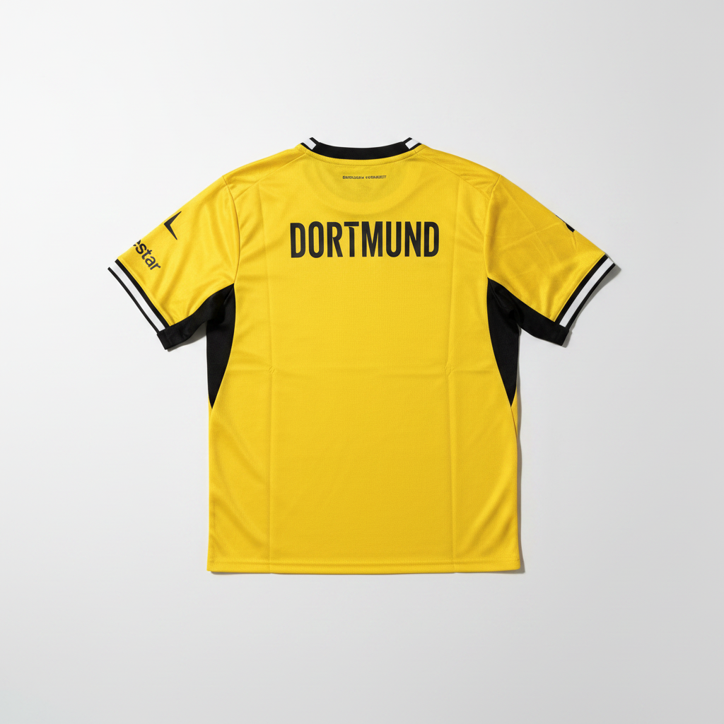 BVB Dortmund Jersey Back – Professional Flat Lay