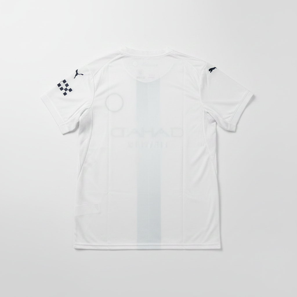 Man City Away Jersey Back – Professional Flat Lay