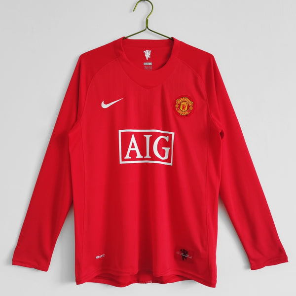 Manchester United Home 2007-08 - Retro Shirt (Full Sleeves)